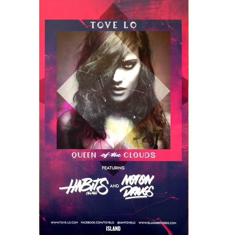 TOVE LO Queen Of The Clouds Ltd Ed RARE Tour Poster! Electropop Synth Pop Indie Rock CHARLI XCX FLORENCE + THE MACHINE BOYGENIUS GRIMES MELANIE MARTINEZ HALSEY ICONA POP LYKKE LI BANKS FOXES ROBYN CARLY RAE JEPSEN DUA LIPA MARINA AND THE DIAMONDS image 1