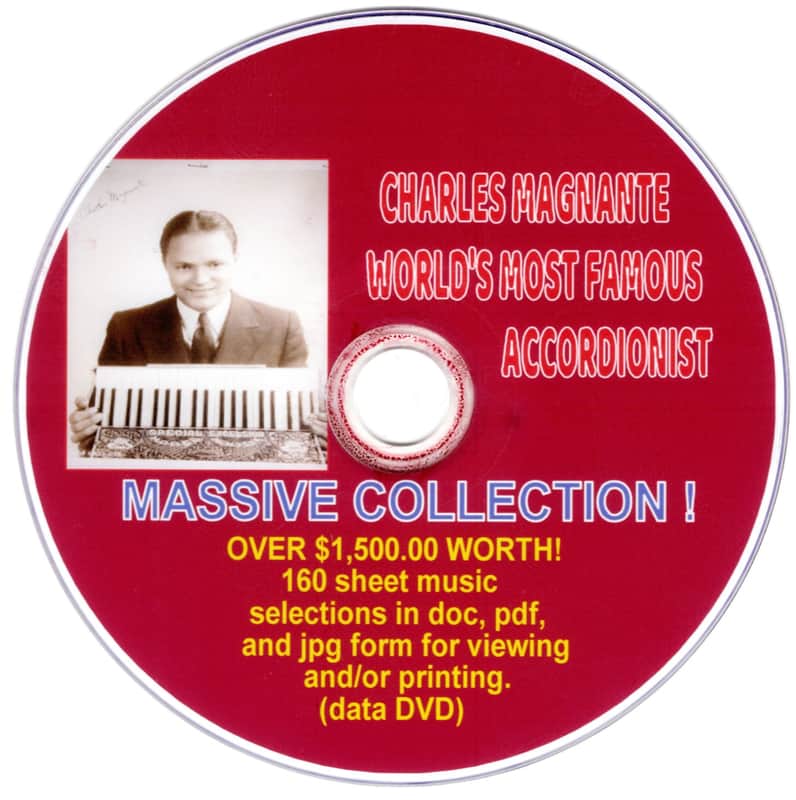 Charles Magnante Massive Accordion Sheet Music DVD WITH 161 Selections Knocky P{F-1 2026 image 1