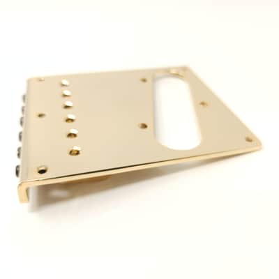 Brio Telecaster Left Handed 6 modern saddle Tele Bridge - Gold image 3