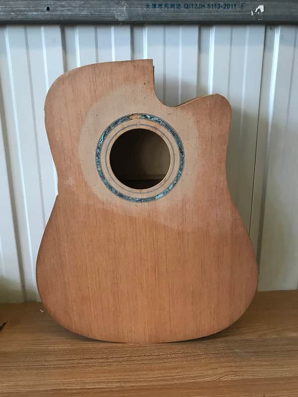 Spruce Board Folk Acoustic Guitar Body with Abalone Rosette image 1