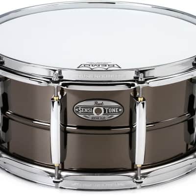 Pearl Sensitone Heritage Brass Alloy Snare Drum - 6.5 inches x 14-inches  Black Nickel image 2
