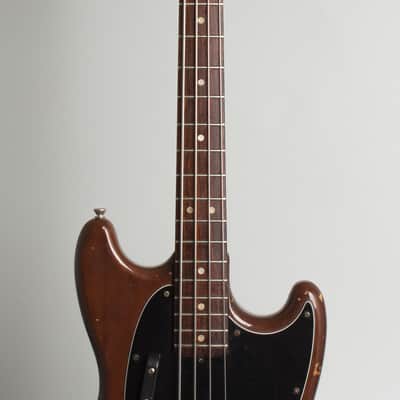Fender  Mustang Solid Body Electric Bass Guitar (1975), ser. #551821, black tolex hard shell case. image 8