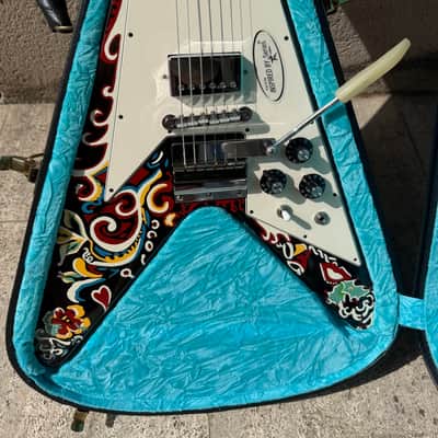 Gibson Custom Shop "Inspired By" Jimi Hendrix Psychedelic Flying V 2006 - Psychedelic Black image 1