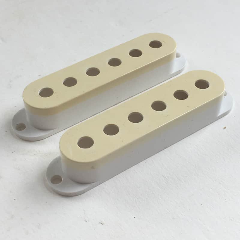 2 Vintage Fender USA Made Stratocaster Guitar Pickup Covers Natural Relic Strat image 1