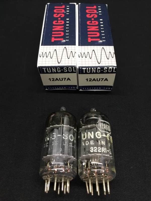 MATCHED PAIR TUNG SOL 12AU7A ECC82 Vintage Audio VACUUM TUBES Tested 10.9358 image 1