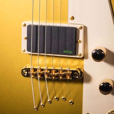 ESP LTD KH-V Kirk Hammett Signature Electric Guitar - Metallic Gold with Hardshell Case image 11