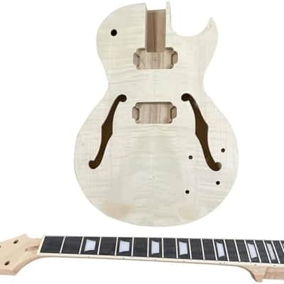 DIY Single Cut Electric Guitar Kits with Mahogany Body and Neck - Rosewood Fingerboard and All Components Included Beginner Kit Hollow Build Your Own Guitar image 3