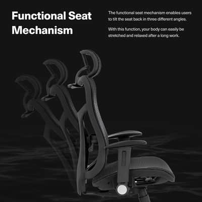 Wavebone Viking Studio Chair w/ Mesh Seat & Headrest – Ergonomic Recording Chair-Grey image 4
