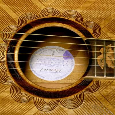 Acoustic Parlor Guitar Handmade by Blueberry Bat Motif Steel String image 14