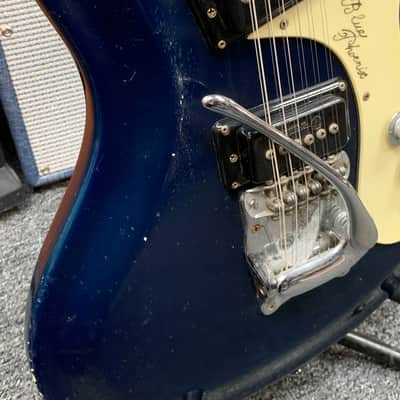 Mosrite 12 string venture model the blue Phoenix 60s Blue image 5