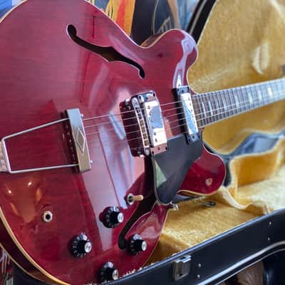 Greco Vintage SA-550 Semi-Acoustic Late 1970's Persimmon Red w/ Hardcase image 2