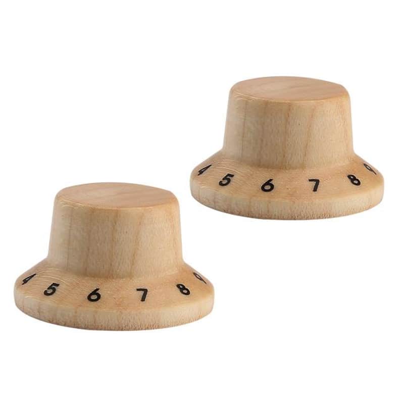 Wood Knobs LP/Strat Style Bell Knobs-2 pcs Maple Wood image 1