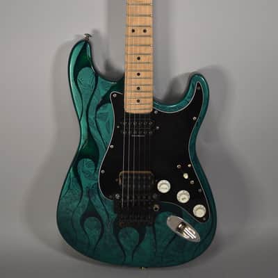 "Fender" Partscaster Stratocaster HH | Green Flame Finish image 1