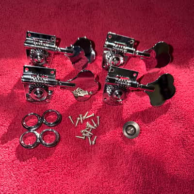 Fender Standard Jazz Bass Tuning Machine Set Plus String Tree (Chrome) image 1