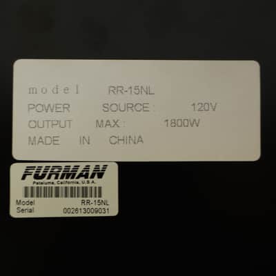 Furman RackRider RR-15NL 15A Pro Audio Rackmount Power Conditioner image 12