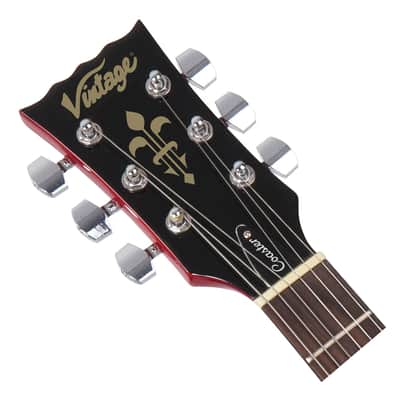 Vintage Coaster V10 Single Cutaway Electric Guitar - Cherry Sunburst image 3