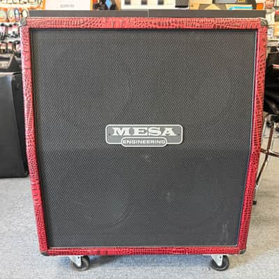 Mesa Boogie 4x12 4FB Oversized Recto Cabinet- Custom Red Crocodile Tolex 2007 - w/cover + casters image 1