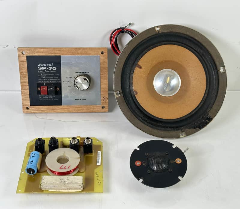 Vintage Sansui SP-70 Speaker Parts (Crossover, Tweeter, Woofer