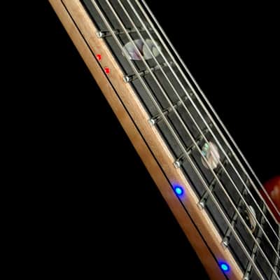 Alembic Spectrum - Cocobolo Top with Mahogany Body - Blue and Red Side LEDs - Guitar with Hard Shell Case image 9