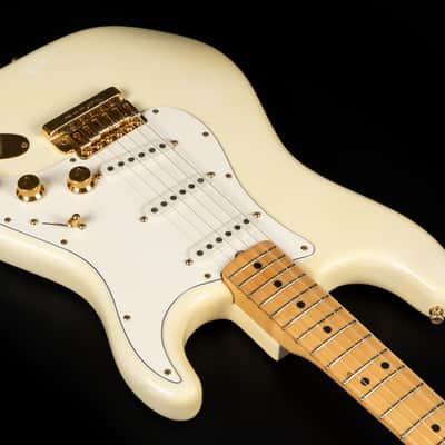 1980 Fender The STRAT with Maple Fretboard - Olympic White | USA Fullerton Vintage Stratocaster Dan Smith Era 22-Karat Gold Hardware Matching Headstock | OHSC image 8