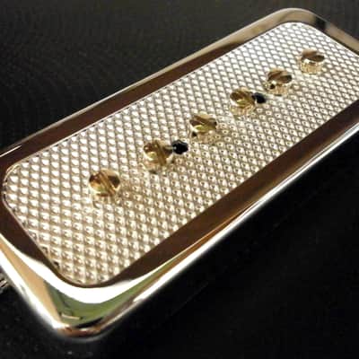 FOIL P90 soap bar Pickups SET SILVER / CHROME cover Bridge And Neck Fits Gibson SG LP Junior Q image 13