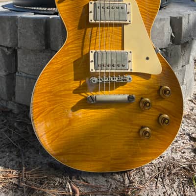 2025 Gibson Custom Shop 1959 Les Paul Standard Reissue R9 – Lemon Burst Murphy Lab Ultra Heavy Aged – Incredible Flame Top image 15