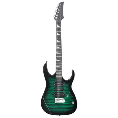 Cxxss 170 Model 39in Electric Guitar HSH Pickups Black complete starter kit suit for Hard Rock Tiger-striped - Green image 4