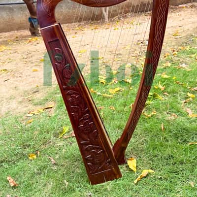 22 String Rosewood Celtic Lever Harp: Irish Lyre with Bag & Accessories image 5