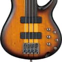 Ibanez SRF700 Bass Workshop Fretless 4-String Bass Guitar, Bound Panga Panga Fingerboard, Brown Burst Flat