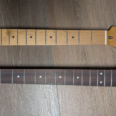 28" Baritone Stratocaster Necks *Roasted Maple / Vintage Yellow Maple* image 3