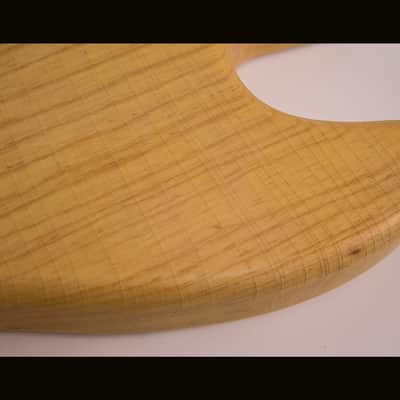 Guitar Mill J-Style Bass Body / 1 Piece Swamp Ash / 4 lbs. 2 oz. / Nitrocellulose "Vintage Amber" Satin / 'Closet Clean' w/ Lacquer Checking (#GIN-4116) image 7