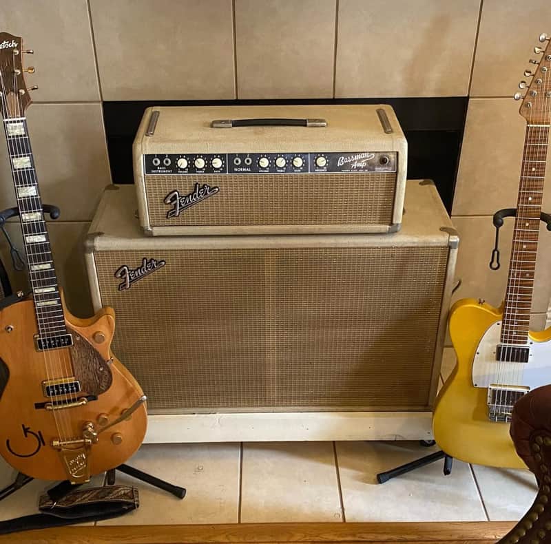Fender Bassman 6G6-B Brownface 50-Watt 2x12" Piggyback Guitar Amp 1963 - 1964 - Blonde image 1
