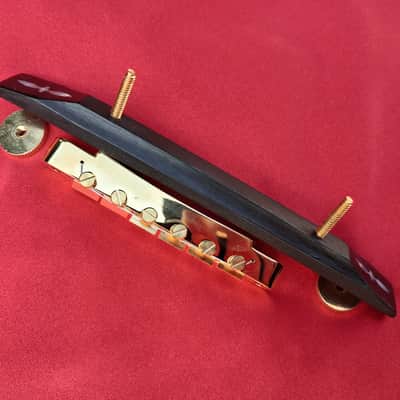 Inlaid ebony Bridge  for Gibson L-5 and high end Archtops Mid 70's - Ebony/Gold image 16