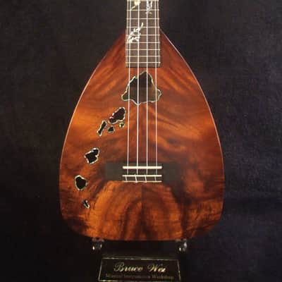 Handmade Tenor Ukulele, Solid Acacia, Indian Rosewood, The Islands Soundhole, Turtle Inlay, Soft-bag, Bruce Wei UF17-2106 image 7