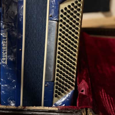 Crucianelli Pancordion Crucianelli blue piano accordion 41 keyboard keys 120 bass keys  1950’s-1970’s image 3