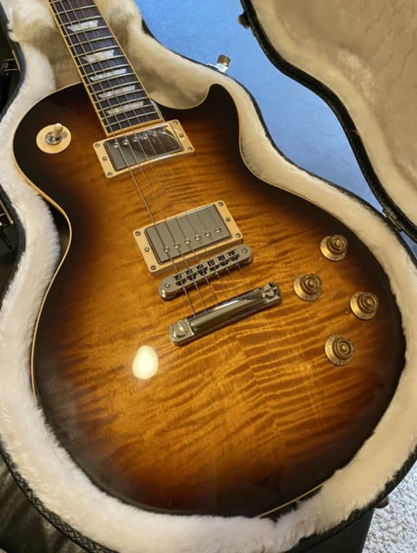 2008 Gibson Les Paul Standard Electric Guitar Std 60s Flame Top Desert Burst image 1