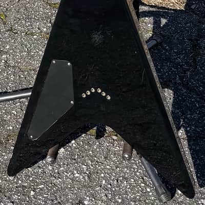 2004 Washburn Dimebag Darrell Signature Flying V Dime Black/Silver Pantera image 5