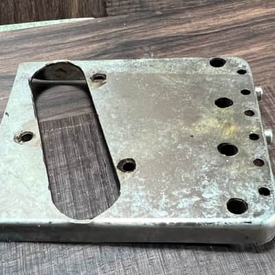 Fender  Telecaster Bridge Plate aged with GVT special Vintage Brass saddles  2020 Aged steel image 5
