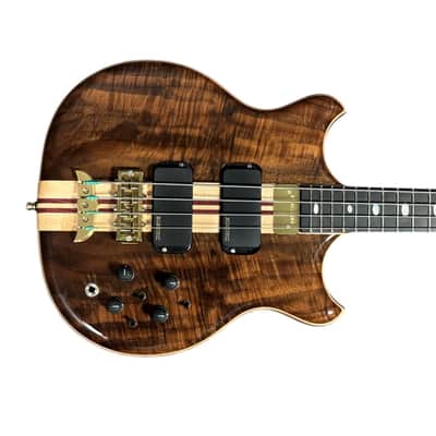 Alembic Stanley Clarke Sign Deluxe, Walnut/ Ebony / Red Side LED's 9.3 LBS *IN STOCK* image 1