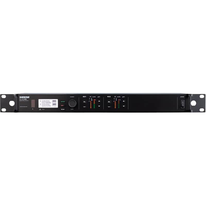 Shure ULXD4D Dual Channel Digital Wireless Receiver – for ULX-D Wireless Systems, Dante Enabled, Transmitters Sold Separately | G57 Band (ULXD4D=-G57) image 1