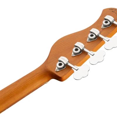 Sadowsky MetroExpress 21-Fret Vintage J/J Bass, Morado Fingerboard, Fretless With Lines, 4-String - Solid Olympic White High Polish image 8