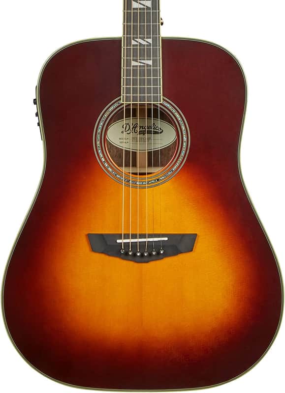 D'Angelico Excel Lexington Acoustic-Electric Dreadnought Vintage Sunburst w/ Hardshell Case, B-stock image 1
