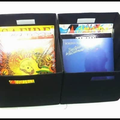 LASE 12" or LP Record (Vinyl) Black Fabric Storage Box. Black image 2