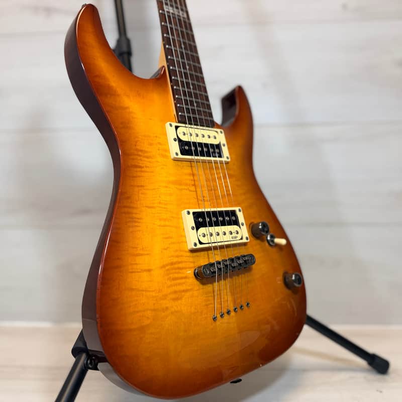 ESP LTD H-101FM Amber Sunburst Flame Maple Electric Guitar 2009