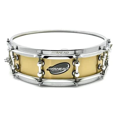 Ahead 3mm Cast Bell Brass Snare Drum 14x4 Polished w/Trick Throw-Off image 1