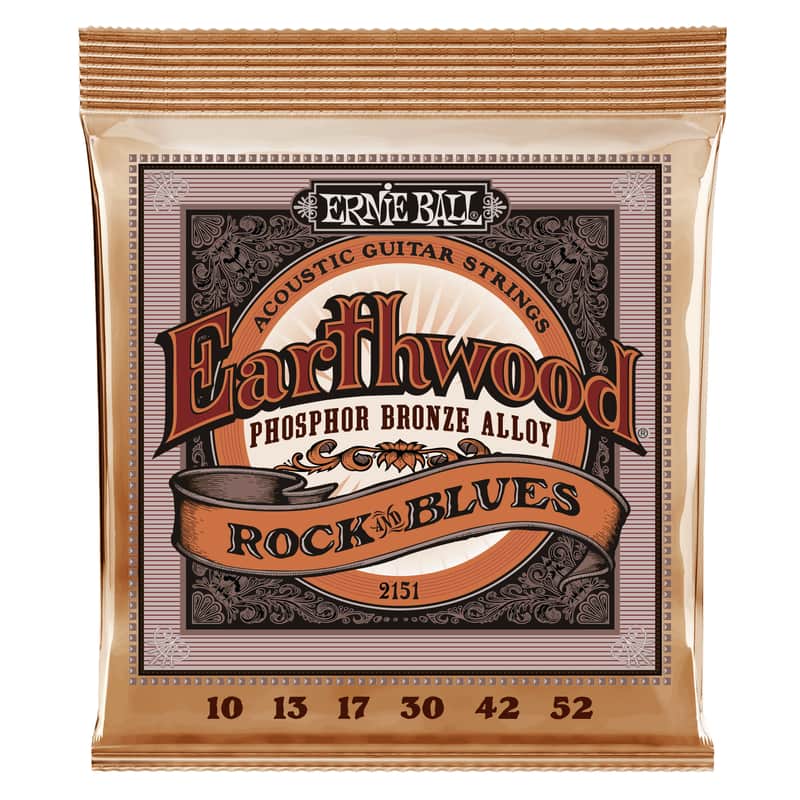Ernie Ball 2151 Earthwood Phos/ Bro "Rock and Blues" Acoustic Strings (10-52) image 1