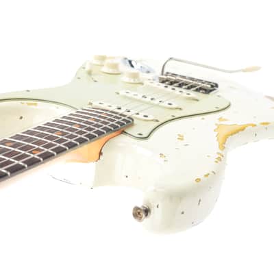 Fender Custom Shop 1960 Stratocaster Olympic White over 3 Color Sunburst Heavy Relic 2022 Bild 10