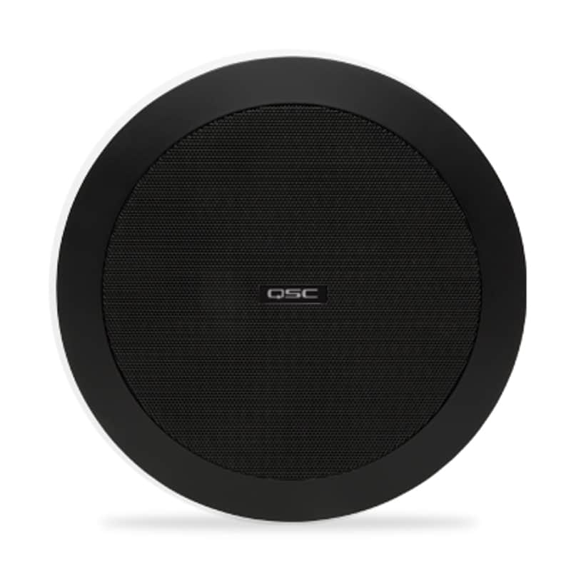 QSC AD-C4T-BK 4.5-Inch Two-way Ceiling Speaker, 70/100 Volt Transformer with 16Ω Bypass - Black image 1