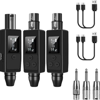 Wireless Microphone System UHF Professional XLR Transmitter+Receiver, Supports Dynamic/Condenser Microphones & 48V Phantom Power, Suitable for Electric Guitar, Bass, Mixers, PA Systems image 1