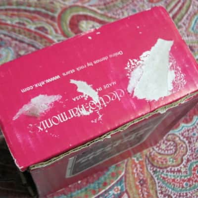 visibly used condition genuine Electro Harmonix EMPTY CARDBOARD BOX +orig Owner's Manual ONLY for EXO Stereo Electric Mistress (NO pedal, NO power supply, NO warranty/registration paperwork) 2010s, OUTER AREAS pink / GRAPHIC black & white, white image 16